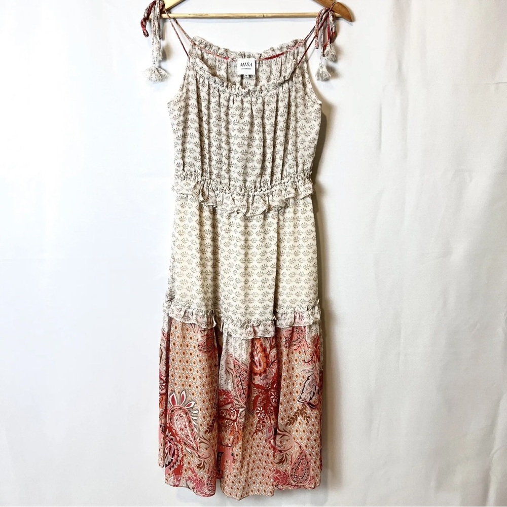 Misa Los Angeles dress floral chiffon medium dionica - Picture 3 of 5